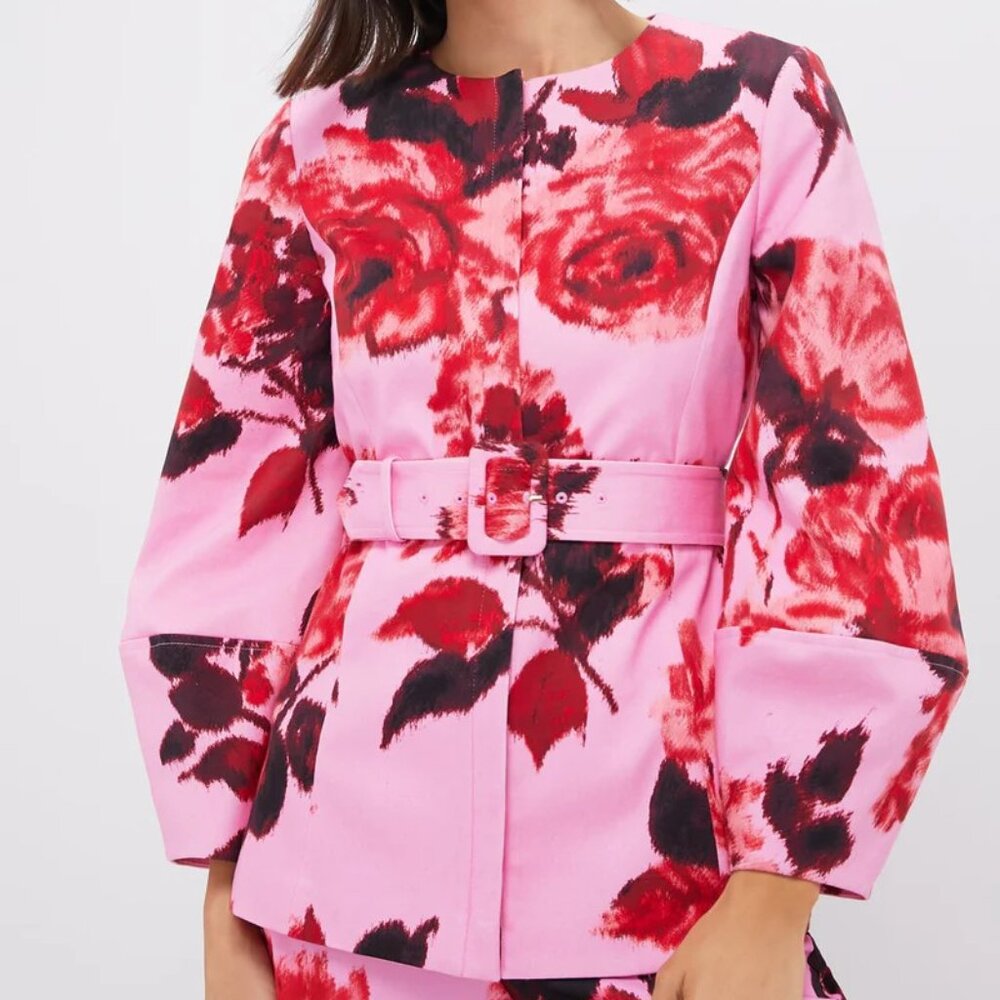 Tuckernuck Cerise Blossom Long Sleeve Rhoda Tunic Top